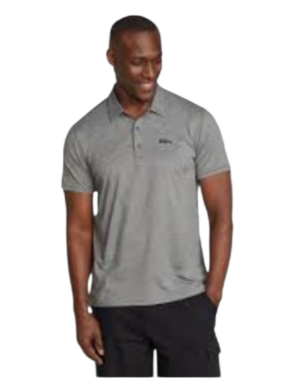 Eddie Bauer Mens Heather Gray Short Sleeve Mountain Trek 2.0 Polo Shirt Medium